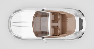 SIlver Ferrari Roma Cabriolet 3d Render