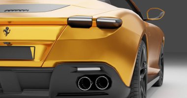 Altın Ferrari Roma Cabriolet 3d Render