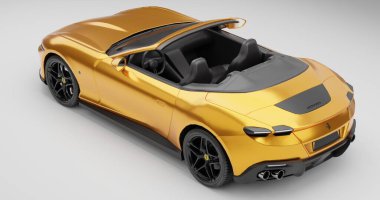 Altın Ferrari Roma Cabriolet 3d Render