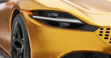 Altın Ferrari Roma Cabriolet 3d Render