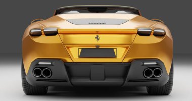 Altın Ferrari Roma Cabriolet 3d Render