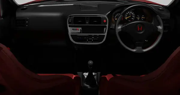 Czerwona Honda Civic Ek9 1997 Izolowanym Tle Obrazy Stockowe bez tantiem