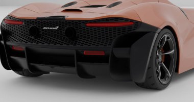 İzole edilmiş bir arkaplanda McLaren Elva 'nın 3d canlandırması