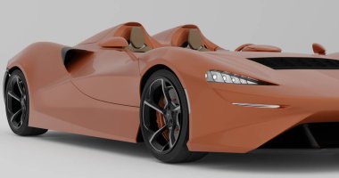 İzole edilmiş bir arkaplanda McLaren Elva 'nın 3d canlandırması