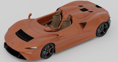 İzole edilmiş bir arkaplanda McLaren Elva 'nın 3d canlandırması