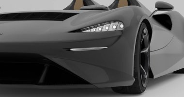 İzole edilmiş bir arkaplanda McLaren Elva 'nın 3d canlandırması