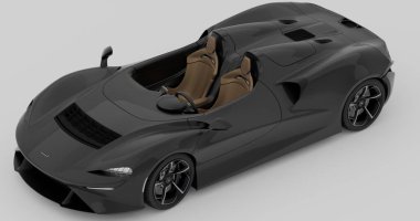 İzole edilmiş bir arkaplanda McLaren Elva 'nın 3d canlandırması