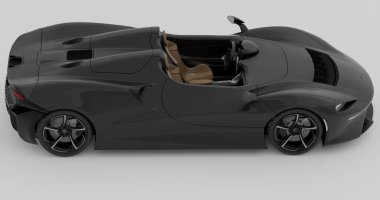 İzole edilmiş bir arkaplanda McLaren Elva 'nın 3d canlandırması