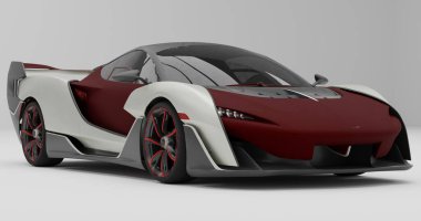 Tangerang, Banten. 18 Aralık 2023, Mclaren Sabre 'ın izole edilmiş arka planda 3 boyutlu canlandırması.