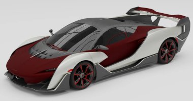 Tangerang, Banten. 18 Aralık 2023, Mclaren Sabre 'ın izole edilmiş arka planda 3 boyutlu canlandırması.