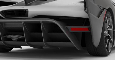 Tangerang, Banten. 18 Aralık 2023, Mclaren Sabre 'ın izole edilmiş arka planda 3 boyutlu canlandırması.