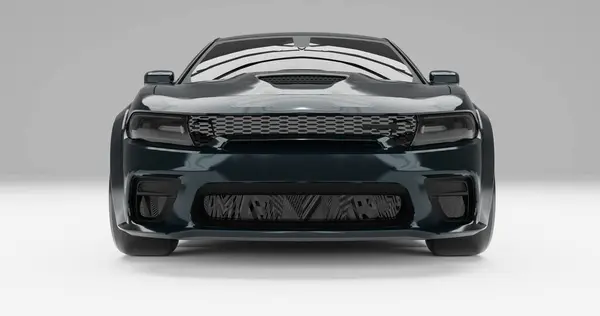 İzole edilmiş arkaplanda Dodge Charger 'ın 3d canlandırması