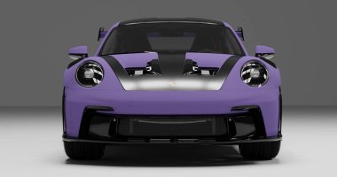 Porsche 992 GT3 RS 'nin 3 boyutlu görüntüsü izole arka planda