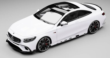 İzole edilmiş arkaplanda 3D Brabus Coupe 800 çizimi