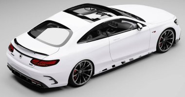 İzole edilmiş arkaplanda 3D Brabus Coupe 800 çizimi