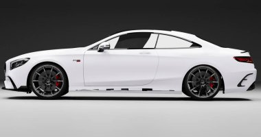 İzole edilmiş arkaplanda 3D Brabus Coupe 800 çizimi