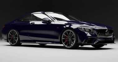 İzole edilmiş arkaplanda 3D Brabus Coupe 800 çizimi