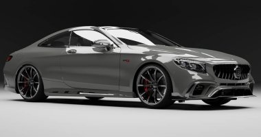 İzole edilmiş arkaplanda 3D Brabus Coupe 800 çizimi
