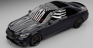 İzole edilmiş arkaplanda Mercedes Benz S65 'in 3d canlandırması