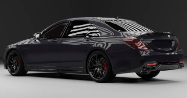 İzole edilmiş arkaplanda Mercedes Benz S65 'in 3d canlandırması