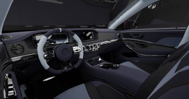 İzole edilmiş arkaplanda Mercedes Benz S65 'in 3d canlandırması