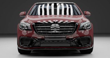 İzole edilmiş arkaplanda Mercedes Benz S65 'in 3d canlandırması