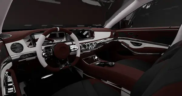 İzole edilmiş arkaplanda Mercedes Benz S65 'in 3d canlandırması