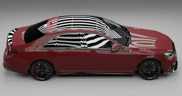 İzole edilmiş arkaplanda Mercedes Benz S65 'in 3d canlandırması