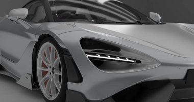 İzole edilmiş arkaplanda Mclaren 765 LT 3D görüntüleme
