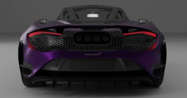 İzole edilmiş arkaplanda Mclaren 765 LT 3D görüntüleme