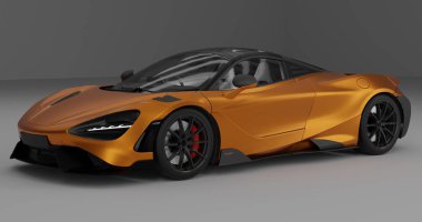 İzole edilmiş arkaplanda Mclaren 765 LT 3D görüntüleme