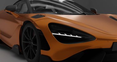 İzole edilmiş arkaplanda Mclaren 765 LT 3D görüntüleme