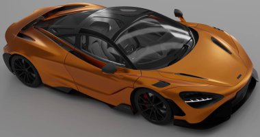 İzole edilmiş arkaplanda Mclaren 765 LT 3D görüntüleme