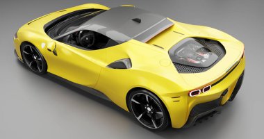 Ferrari SF90 Stradale 'in 3 boyutlu görüntülemesi izole edilmiş arka planda birden fazla renk ile