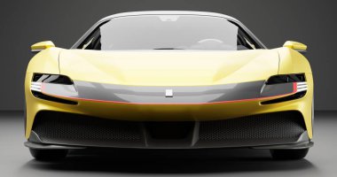 Ferrari SF90 Stradale 'in 3 boyutlu görüntülemesi izole edilmiş arka planda birden fazla renk ile