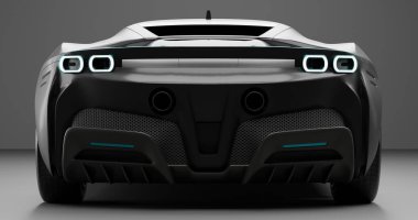 Ferrari SF90 Stradale 'in 3 boyutlu görüntülemesi izole edilmiş arka planda birden fazla renk ile