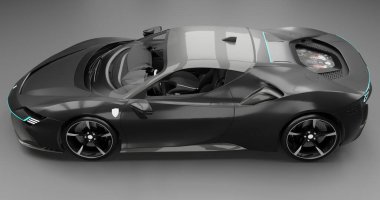 Ferrari SF90 Stradale 'in 3 boyutlu görüntülemesi izole edilmiş arka planda birden fazla renk ile