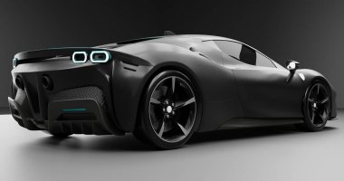 Ferrari SF90 Stradale 'in 3 boyutlu görüntülemesi izole edilmiş arka planda birden fazla renk ile