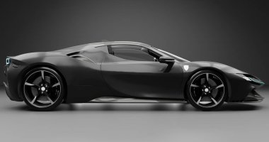 Ferrari SF90 Stradale 'in 3 boyutlu görüntülemesi izole edilmiş arka planda birden fazla renk ile