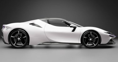 Ferrari SF90 Stradale 'in 3 boyutlu görüntülemesi izole edilmiş arka planda birden fazla renk ile