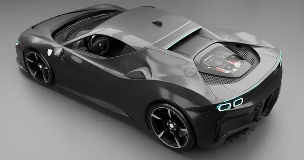 Ferrari SF90 Stradale 'in 3 boyutlu görüntülemesi izole edilmiş arka planda birden fazla renk ile