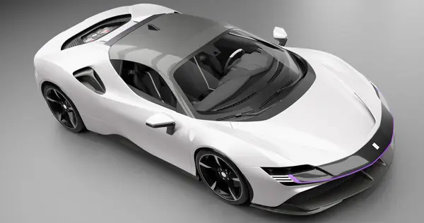 Ferrari SF90 Stradale 'in 3 boyutlu görüntülemesi izole edilmiş arka planda birden fazla renk ile