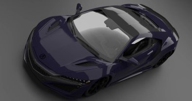 İzole edilmiş arkaplan üzerinde Acura NSX 2020 'nin 3B canlandırması