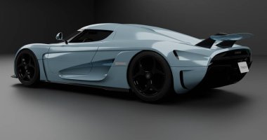 İzole edilmiş arkaplanda Koenigsegg Jesko 'nun 3B canlandırması