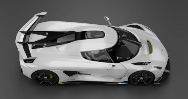İzole edilmiş arkaplanda Koenigsegg Jesko 'nun 3B canlandırması