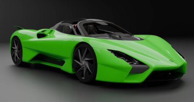 İzole edilmiş arkaplan üzerine SSC Tuatara 2019 'un 3B canlandırması