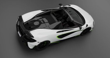 İzole edilmiş arkaplanda Mclaren 600LT Spyder 'ın 3B canlandırması