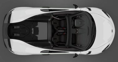 İzole edilmiş arkaplanda Mclaren 600LT Spyder 'ın 3B canlandırması