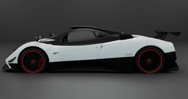 3D Rendering of Pagani Zonda Cinque on isolated background clipart