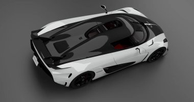 İzole edilmiş arkaplanda Koenigsegg Regera Dünya Rekorunun 3B canlandırması